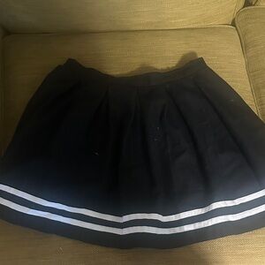 Hot Topic Black Mini Skirt with White Stripes